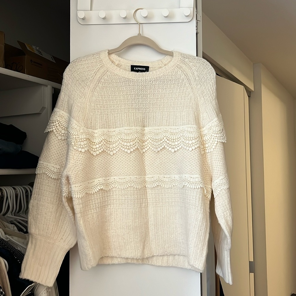 Express lace detailed sweater